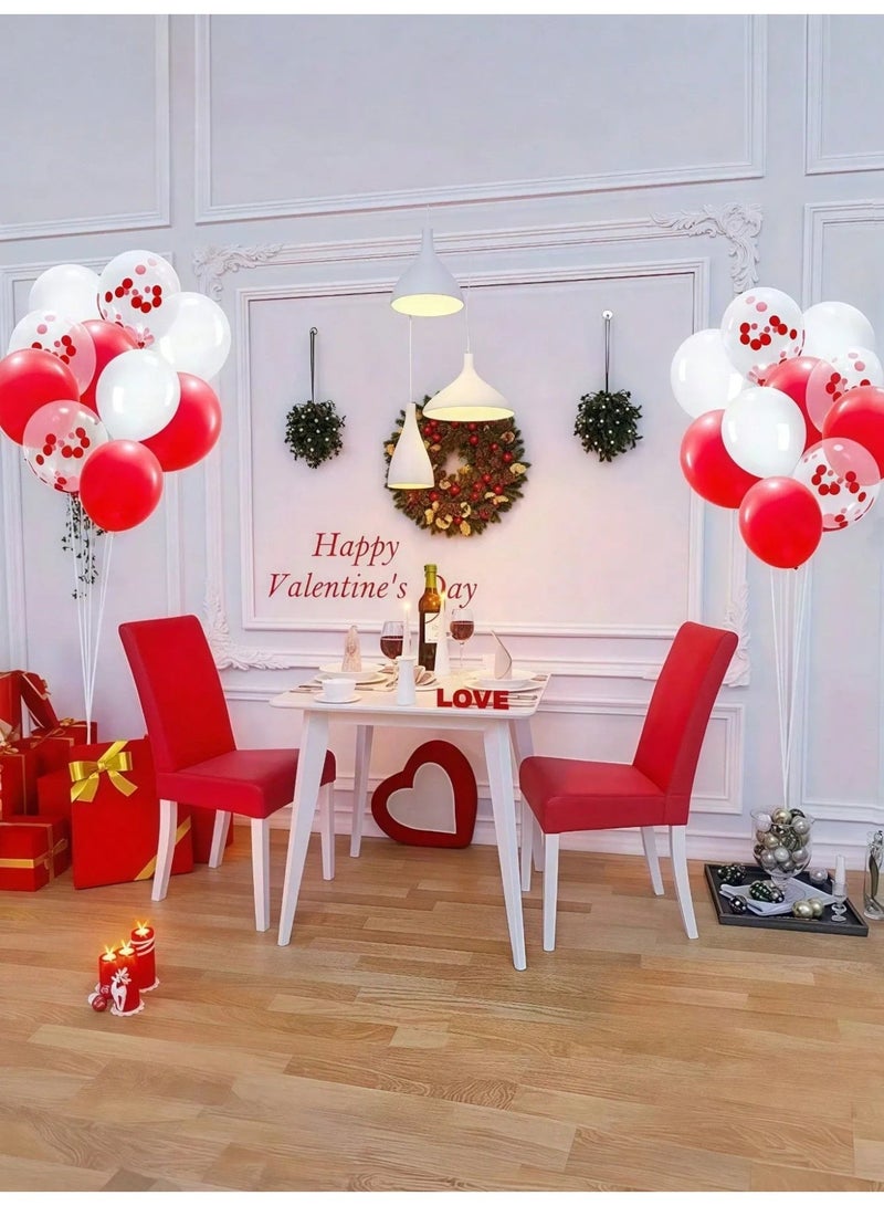 Valentine’s Day Decorations Balloon Set – 40-Piece Red, White & Confetti Balloons Creating a Warm and Romantic Atmosphere for Valentine’s Day Celebrations, Romantic Surprises, and Anniversaries - Image 4